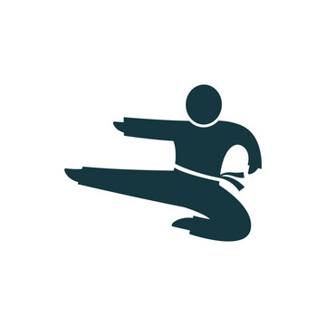 Karate logo silhouette illustration