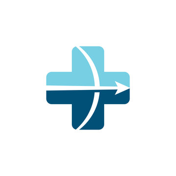 Abstract Medical Cross with Arrow