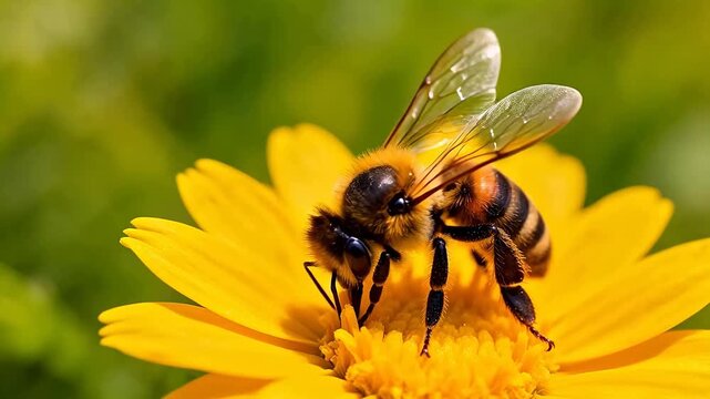 Bee on yellow flower