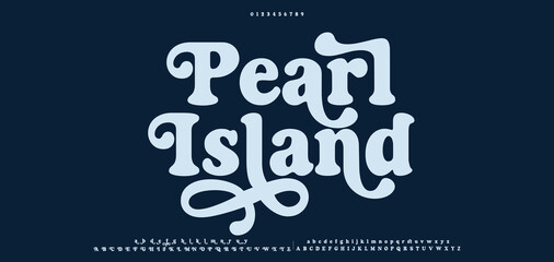 Pearl Island, Elegant font, vintage type or luxury premium typeface, vector English royal alphabet. Classic typography in modern or old art deco style, serif letters for modern or retro poster font © Font_Hub