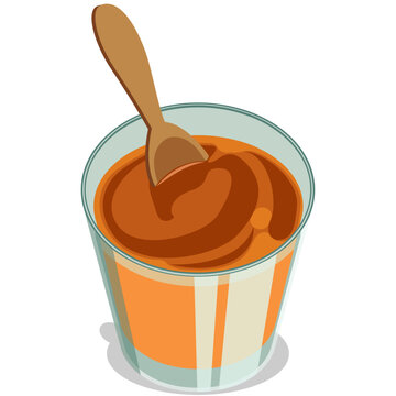 Dulce de leche milk jam vector.