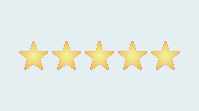 Video animation of a 1- to 5-star rating. Business concept for online star ratings.
