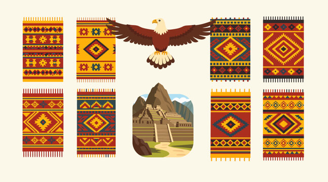 Peruvian Rugs, Inca Ruins, and Eagle