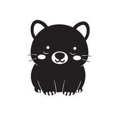 Black bear cub icon isolated on white background, Vector, illustration © Emam Bodda