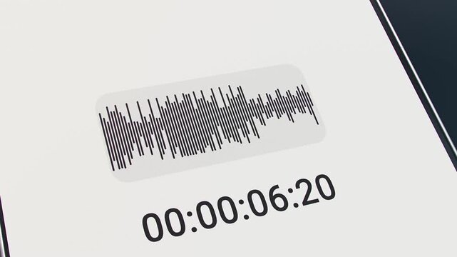 Video animation of a voice message on a smartphone screen - the voice message is currently being recorded.