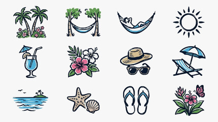 Vector collection of diverse animal and nature icons. © Ramdani