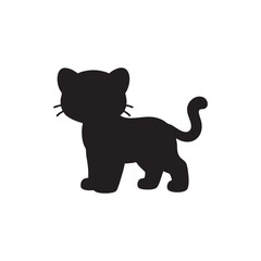 Black cat silhouette standing isolated on white background, Vector, illustration © Emam Bodda