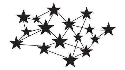 A starry night sky with connected stars forming a constellation pattern on a transparent background © md