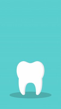 healthy tooth , 4k video animation