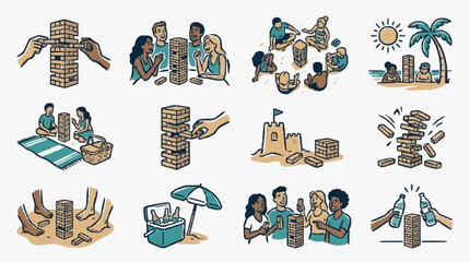 Vector illustration of various vintage transportation modes. © Adre