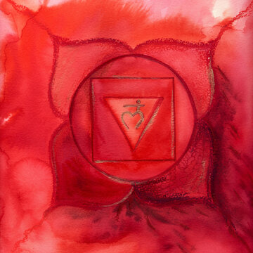 deep red Root Chakra (Muladhara)