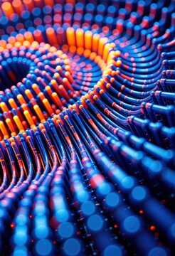 Vibrant, fluid forms dance and meld in a dynamic, abstract visual symphony