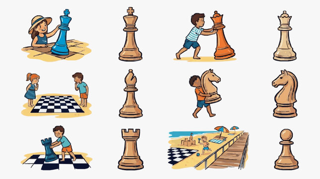 Vector illustration set of Egyptian pharaohs and deities.