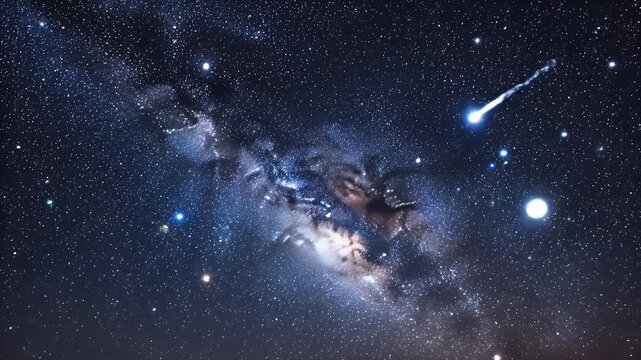 The majestic Milky Way galaxy stretches across the dark expanse of space, dotted with countless stars and nebulae.