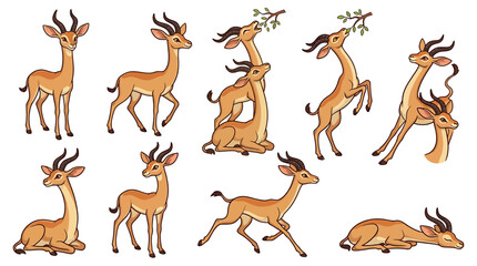 Obraz premium Coati character sheet poses various animals in playful natural setting 2024