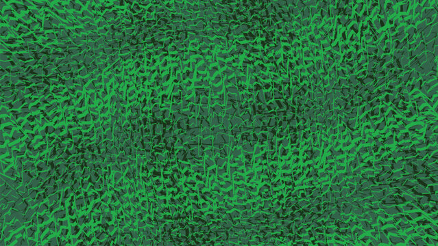 Abstract green digital noise texture with small pixelated squares and dark teal color background style