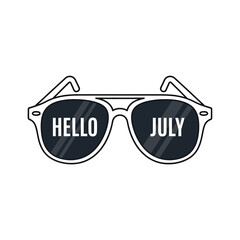 Sunglasses with Hello July Text. © tahu