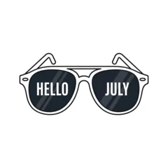 Sunglasses with Hello July Text. © tahu