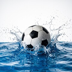 Naklejka premium soccer ball in water