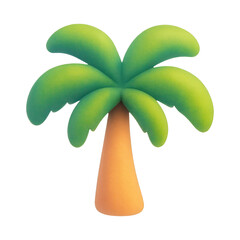 Fototapeta premium PNG Vibrant 3D palm tree illustration.