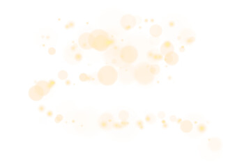 Polished gold bokeh circles filled with sparkling glitter dust overlay. Tiny shimmering particles shine subtly, luxury decorative texture for Christmas cards and wedding backgrounds PNG. © Felicety