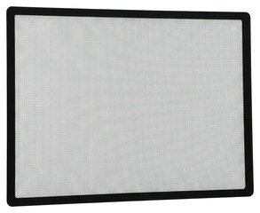 Fototapeta premium Rectangular black frame window fly screen mesh cut out on transparent background