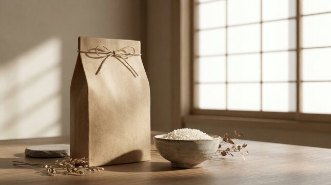 coffee paper bag packaging mockup with spilled coffee psd mockup 