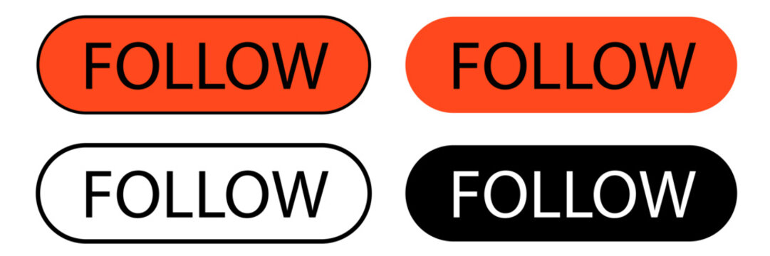 Follow button vector. Follow icon