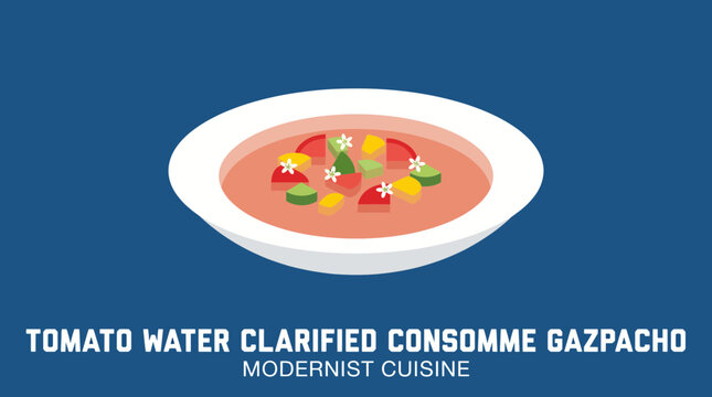 Tomato Water Clarified Chilled Consomme Gazpacho Modernist