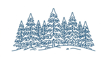 Obraz premium Winter Forest Scene With Snow Covered Pine Trees.