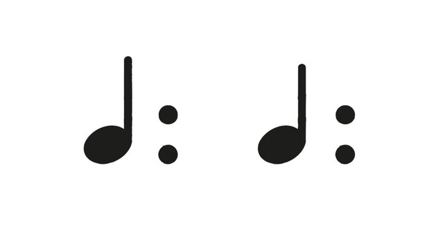 Musical note colon punctuation symbol on staff lines