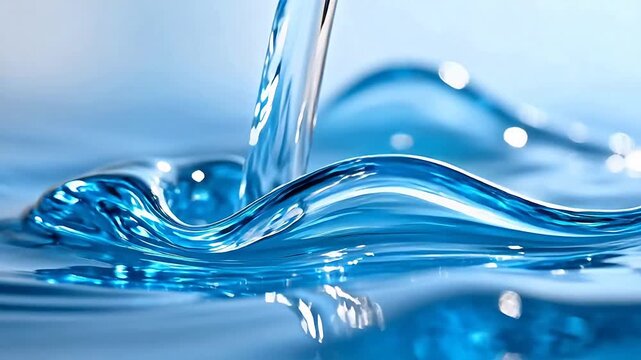 Blue water splash and ripple