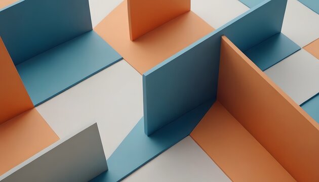 Modern 3D isometric abstract graphic for business and corporate blog background