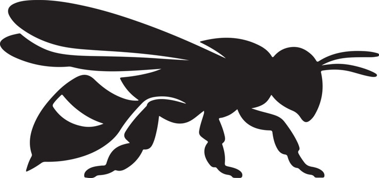 Honey bee silhouette vector insect icon