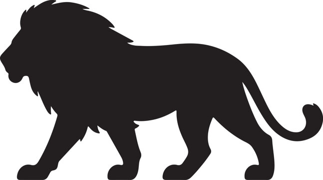 alking lion king silhouette vector animal icon