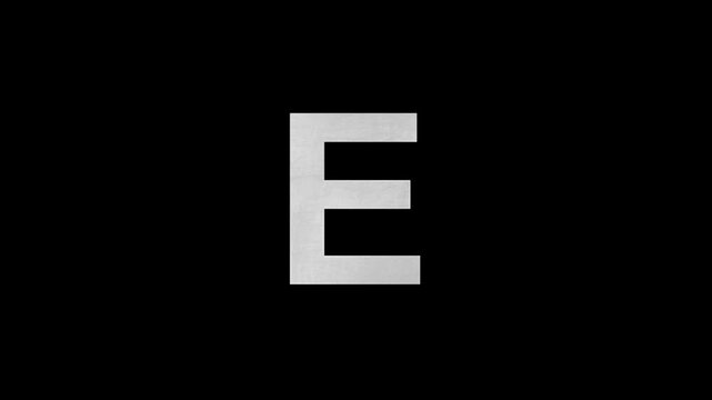 Letter E in blue fire, alpha channel, alphabet and letters in blue fire with transparent background