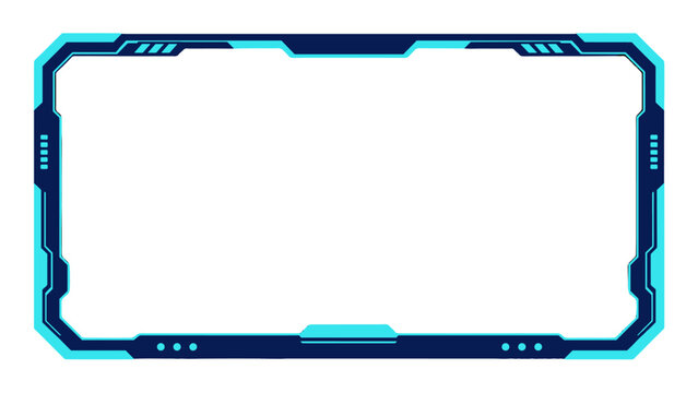 Futuristic blue technology overlay frame border template