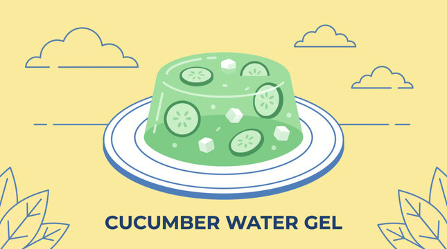 Cucumber Water Gel Refreshing Cold Consomme Chilled Plate