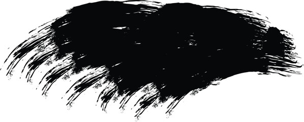 Black brush stroke art on white background for design and creativity © Sumon