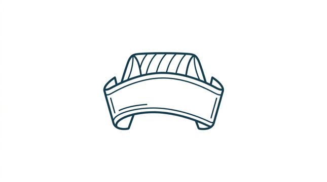 Stylized banner with folded fabric and empty space for text.