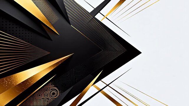 Abstract geometric design with gold and black elements