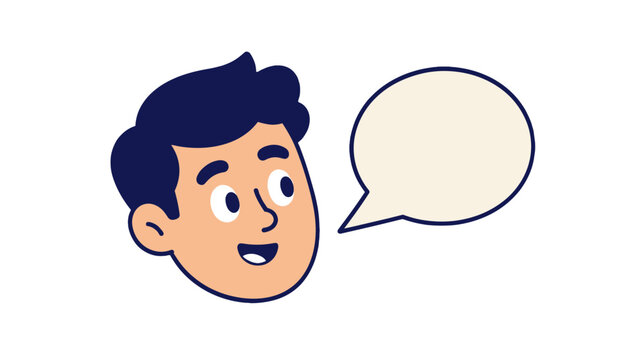Cartoon face portrait with empty speech bubble vector