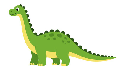 Cute green cartoon dinosaur isolated on white background © Artstock