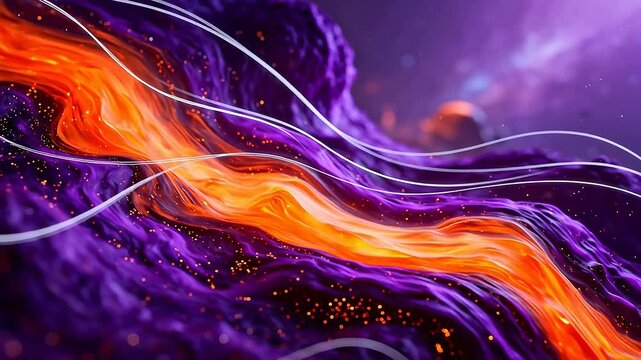Abstract cosmic swirls with glowing lines