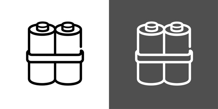 乾電池セットの太線ベクターアイコン