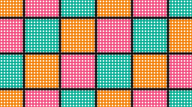Colorful polka dot pattern with bright vibrant squares