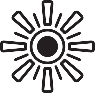 Sun Vector Icon. Stylized Linear Sunburst Symbol