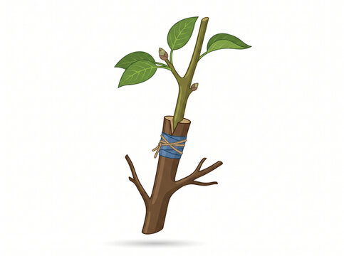 Plant grafting technique horticulture vector illustration