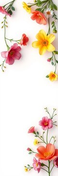 Whimsical heart garland with intertwined flowers, Valentine's Day, romance