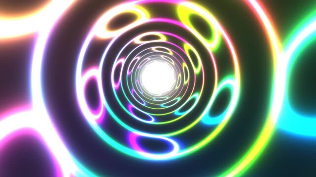 Colorful spiral tunnel creating a glowing visual effect